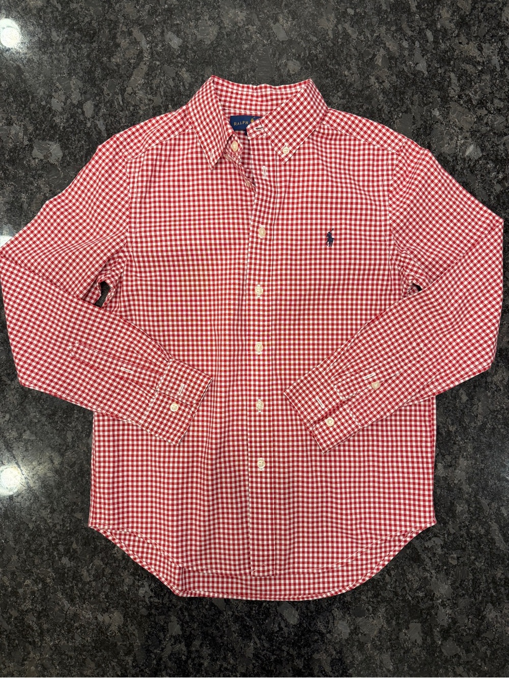 Ralph Lauren Boy’s Red & White Gingham Button-Down Shirt